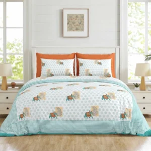 Elite Turquoise King Size Pure Cotton Bedsheet