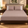 Solid Taupe 300 TC King Size Cotton Bedsheet