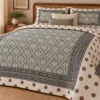 Sage Blue Oversized Polka King Size Bedcover