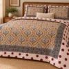 Rust Red Oversized Polka King Size Bedcover