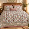 Dusty Rose Mughal Jaal King Size Bedcover