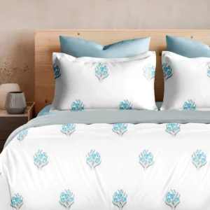 Bluebell Tulips Bloom 400 TC King Size Cotton Bedsheet