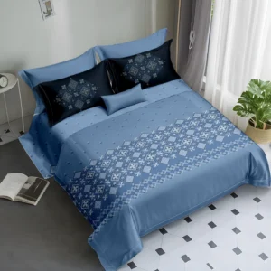 Sapphire Royale Festive Geometric Floral 250 TC King Size Cotton Bedsheet