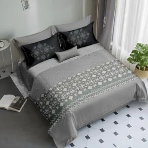 Moonstone Royale Geometric Floral 250 TC King Size Cotton Bedsheet