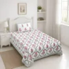 Rani Pink Floral Mughal Jaal Single Pure Cotton Bedsheet