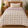 Pink Floral Stripes Reversible Single Dohar