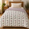 Mauve Floral Stripes Reversible Single Dohar