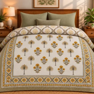 Marigold Palms Reversible Double AC Quilt